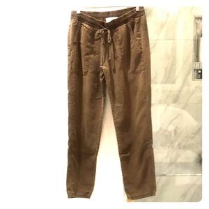 Cloth & Stone olive green silk pant